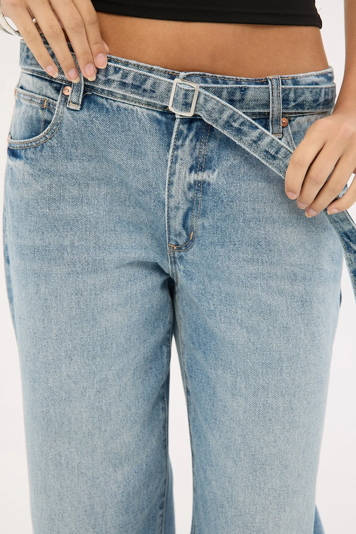 99 Baggy Belt Jean Liv Blue
