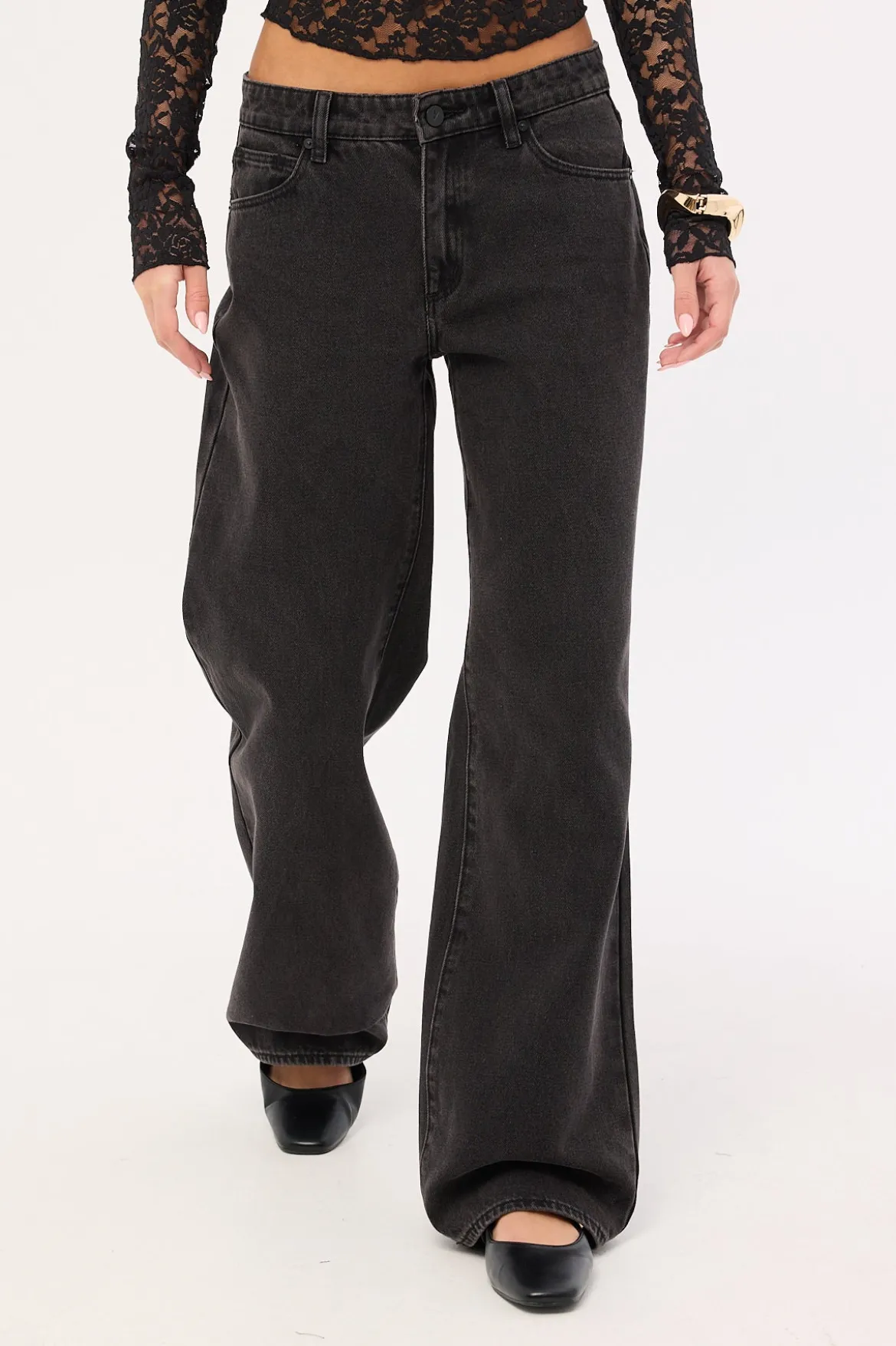 99 Baggy Low Rise Jean Heidi Black