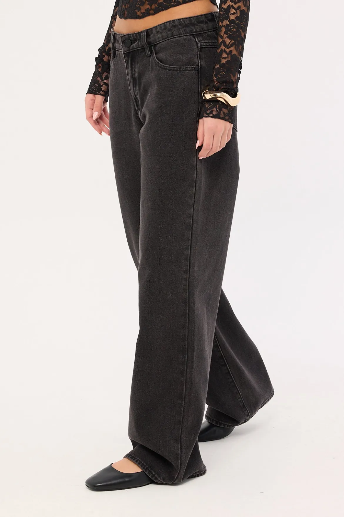 99 Baggy Low Rise Jean Heidi Black