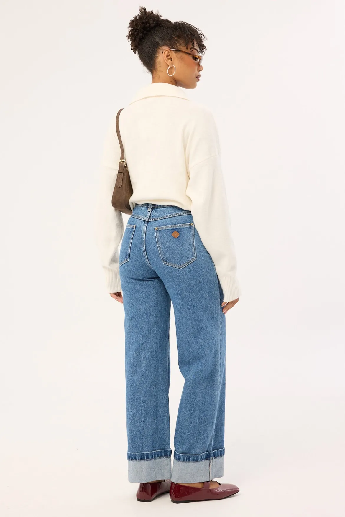 94 High And Wide Cuffed Jean Eva Organic Blue