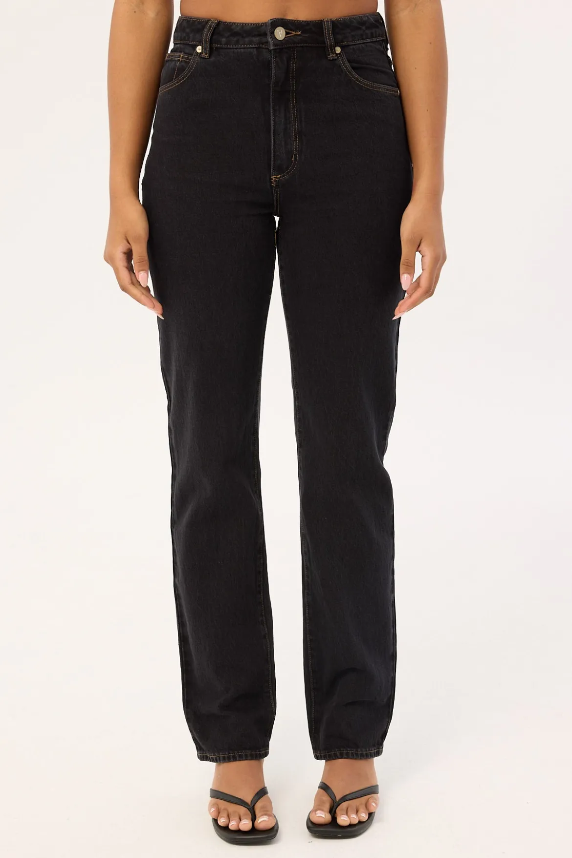 94 High Waisted Straight Jean Cara Organic Black
