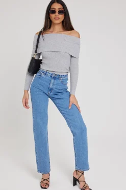 94 High Waisted Straight Jean Parker Organic Blue