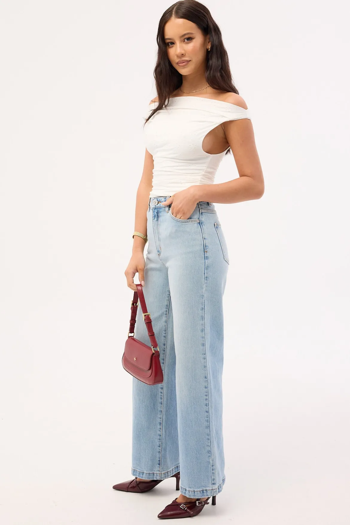 94 High Wide Petite Jean Jessie Blue