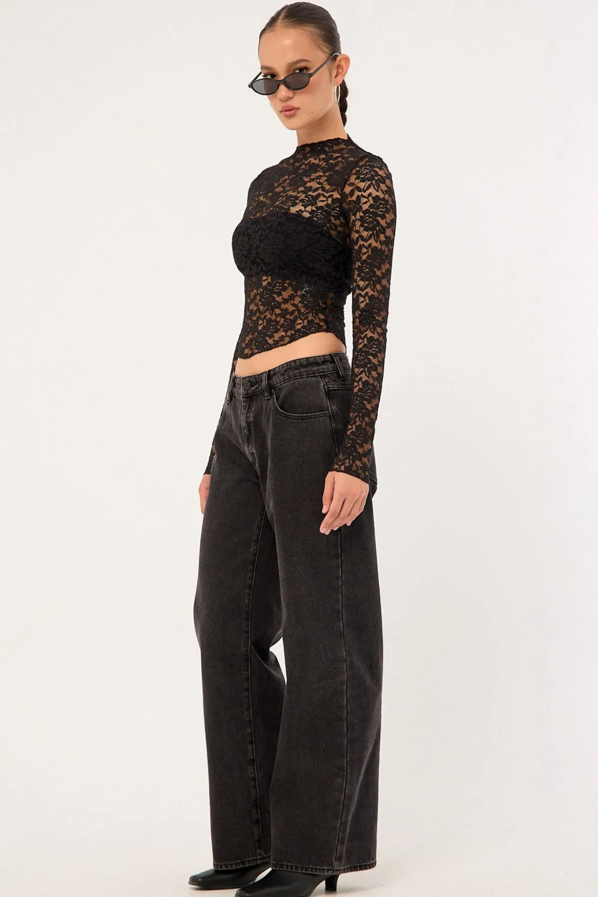 99 Low Baggy Petite Jean Heidi Black
