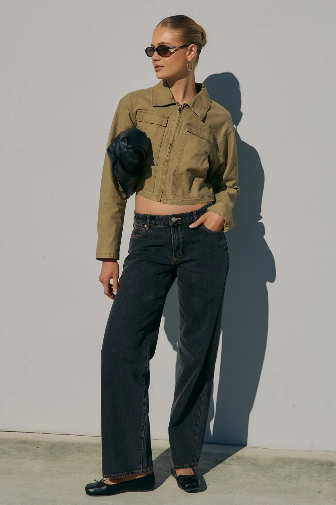 99 Low Rise Baggy Jean Cara Black Organic