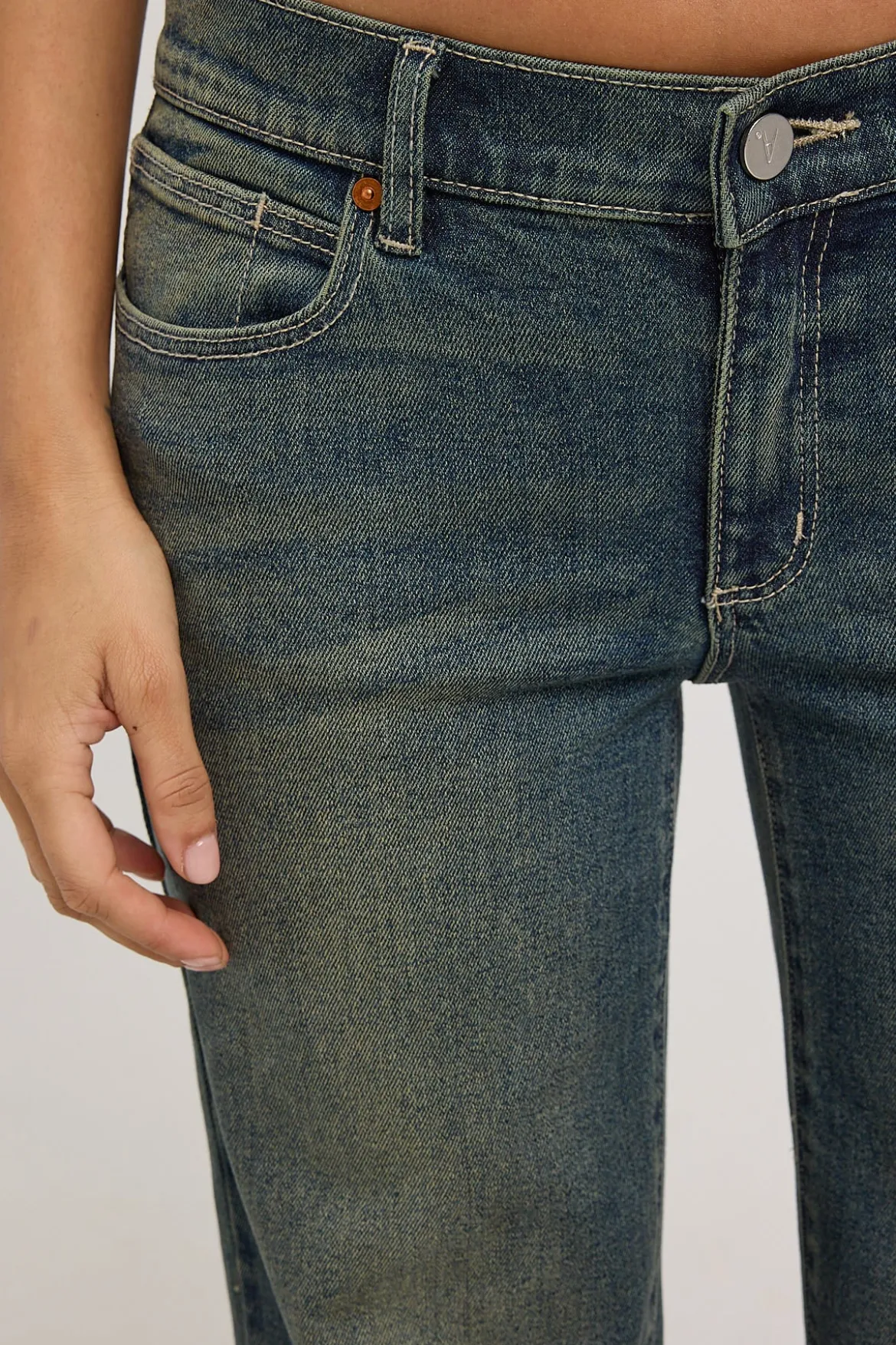 99 Low Wide Jean Frankie Green/Blue