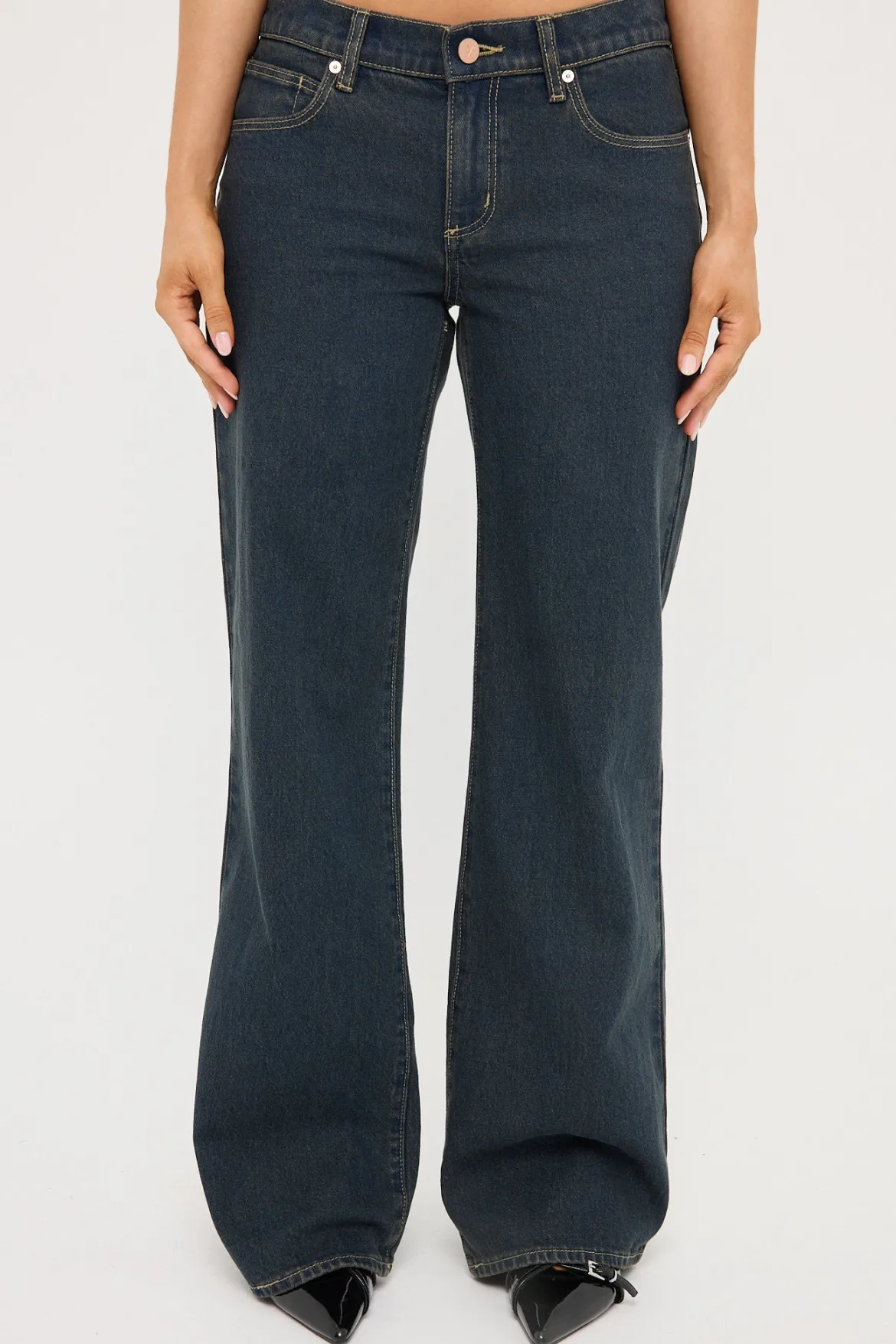 99 Low Wide Jean Rihanna Organic Dark Blue