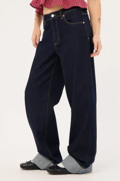 95 Mid Baggy Jean Richie Turn Up Dark Blue Denim