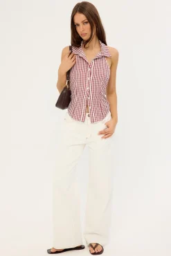 95 Mid Baggy Petite Jean White