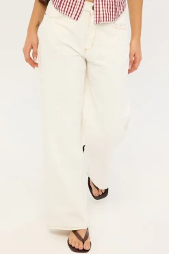 95 Mid Baggy Petite Jean White