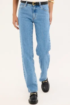 95 Mid Straight Denim Jean Debbie Blue