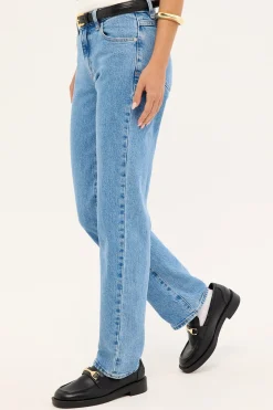95 Mid Straight Denim Jean Debbie Blue