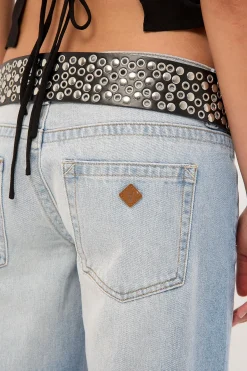 00 Wide Low Rise Jean Kaia Worn Blue