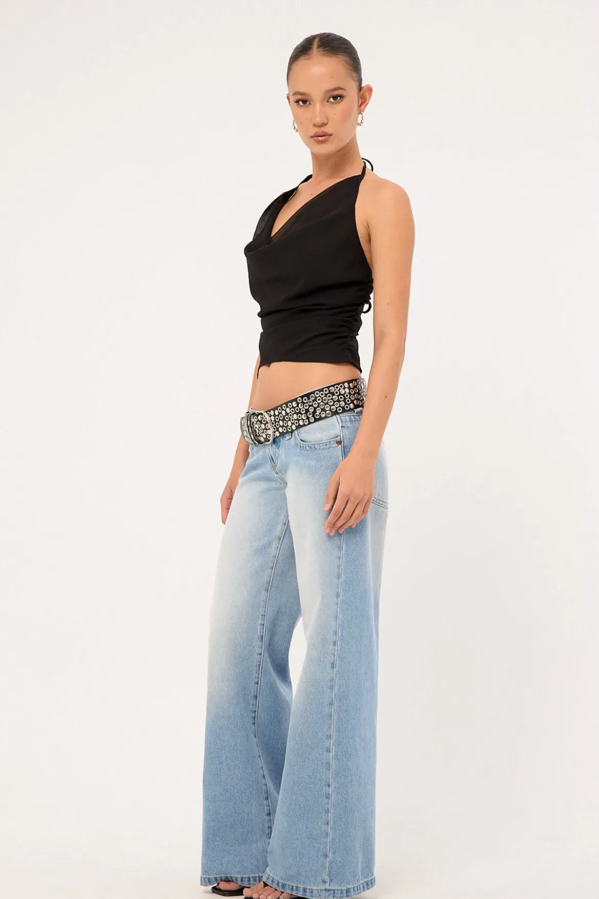00 Wide Low Rise Jean Kaia Worn Blue