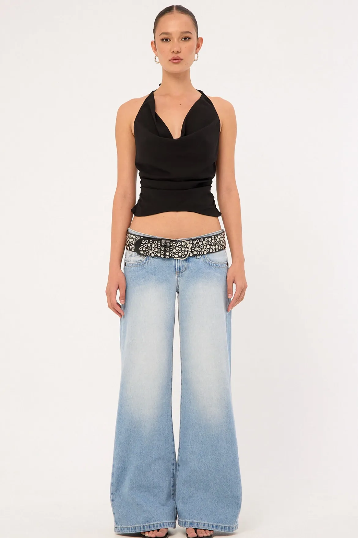 00 Wide Low Rise Jean Kaia Worn Blue