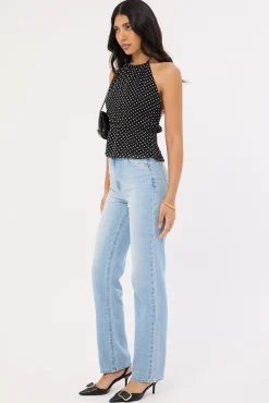 A 94 High Straight Jean Gia Blue Organic