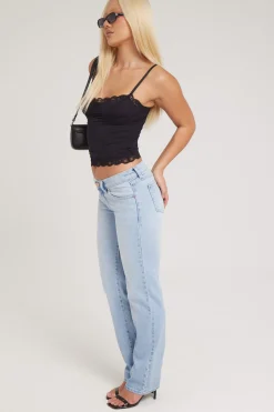 A 99 Low Rise Straight Jean Gina Blue