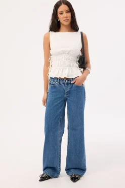 A 99 Low Rise Wide Jean Chantelle Blue Organic