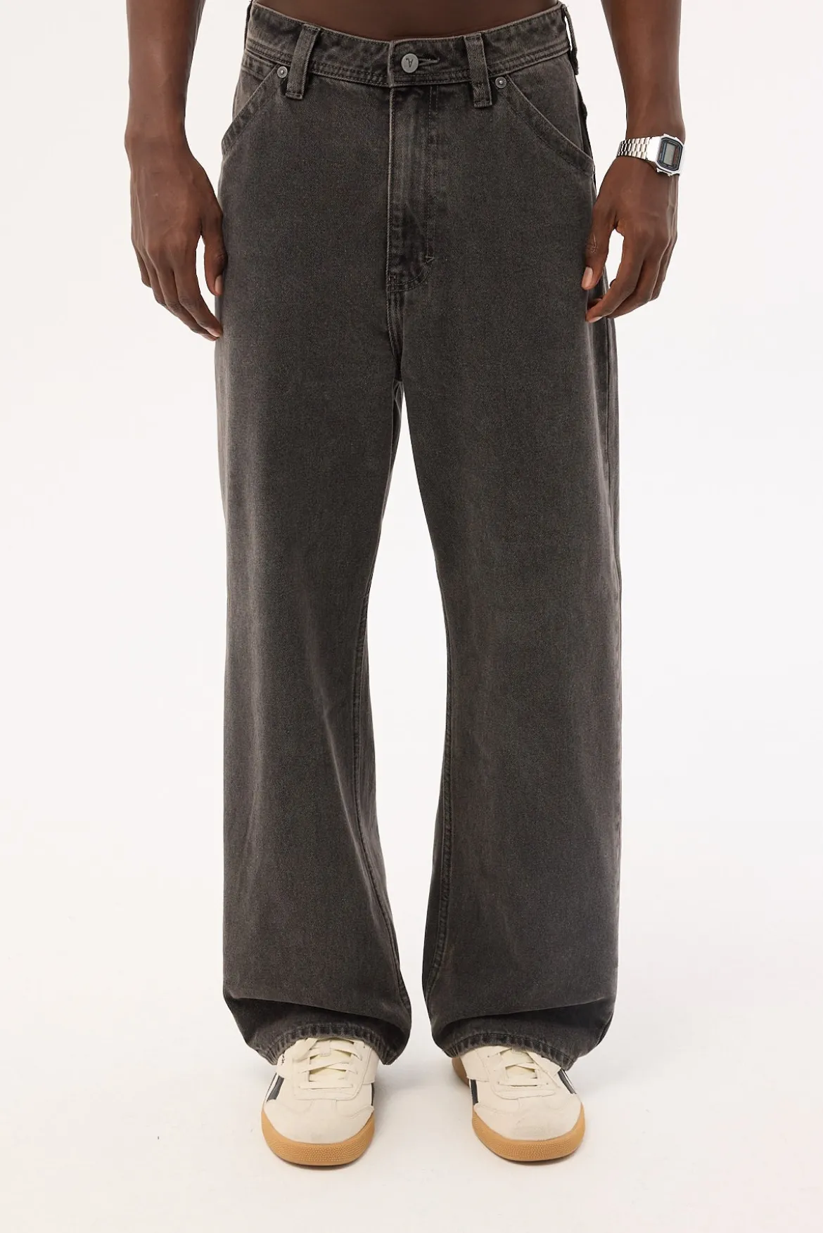 A6 Big Baggy Bazza Jean Washed Black