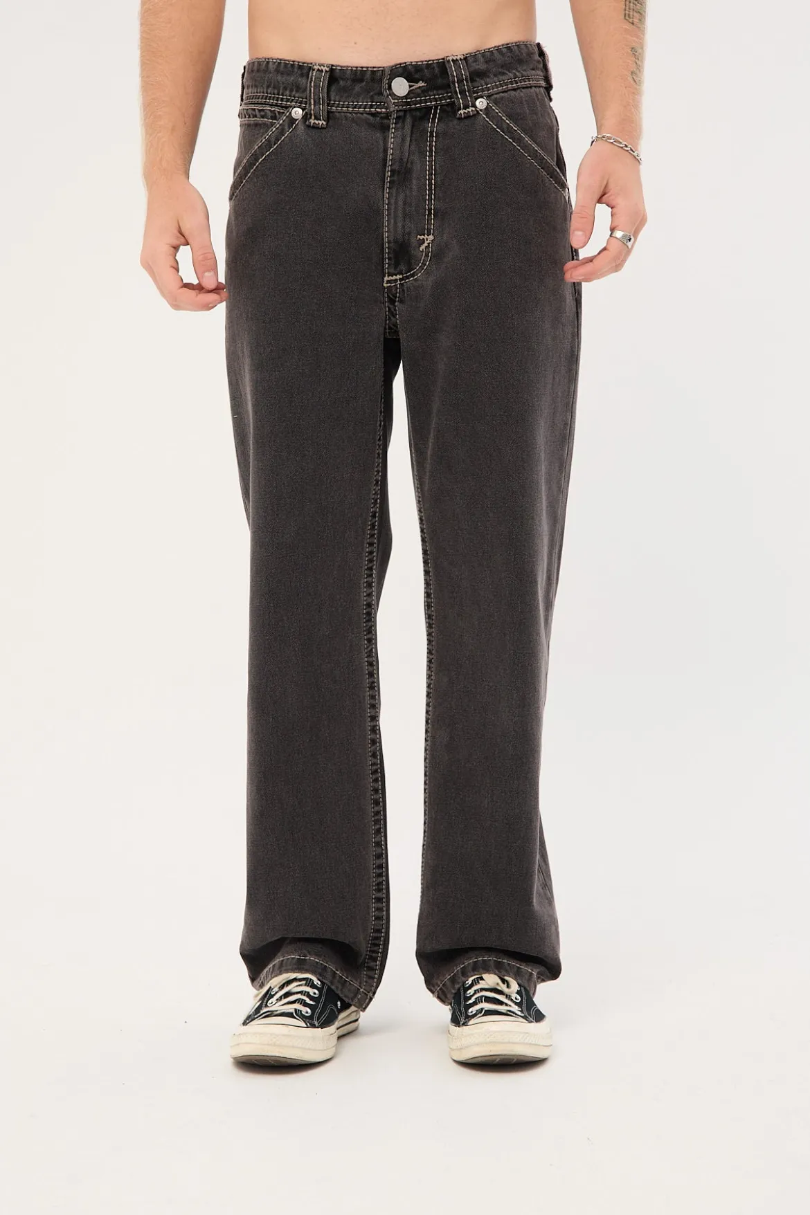A5 Big Stitch Jean Frank Washed Black
