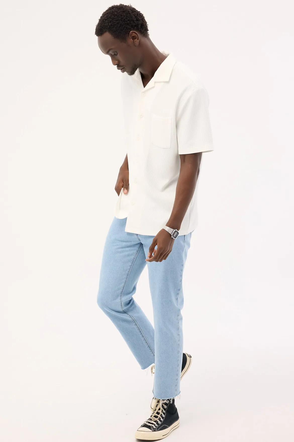 A Chopped Straight Jean Walkman Blue