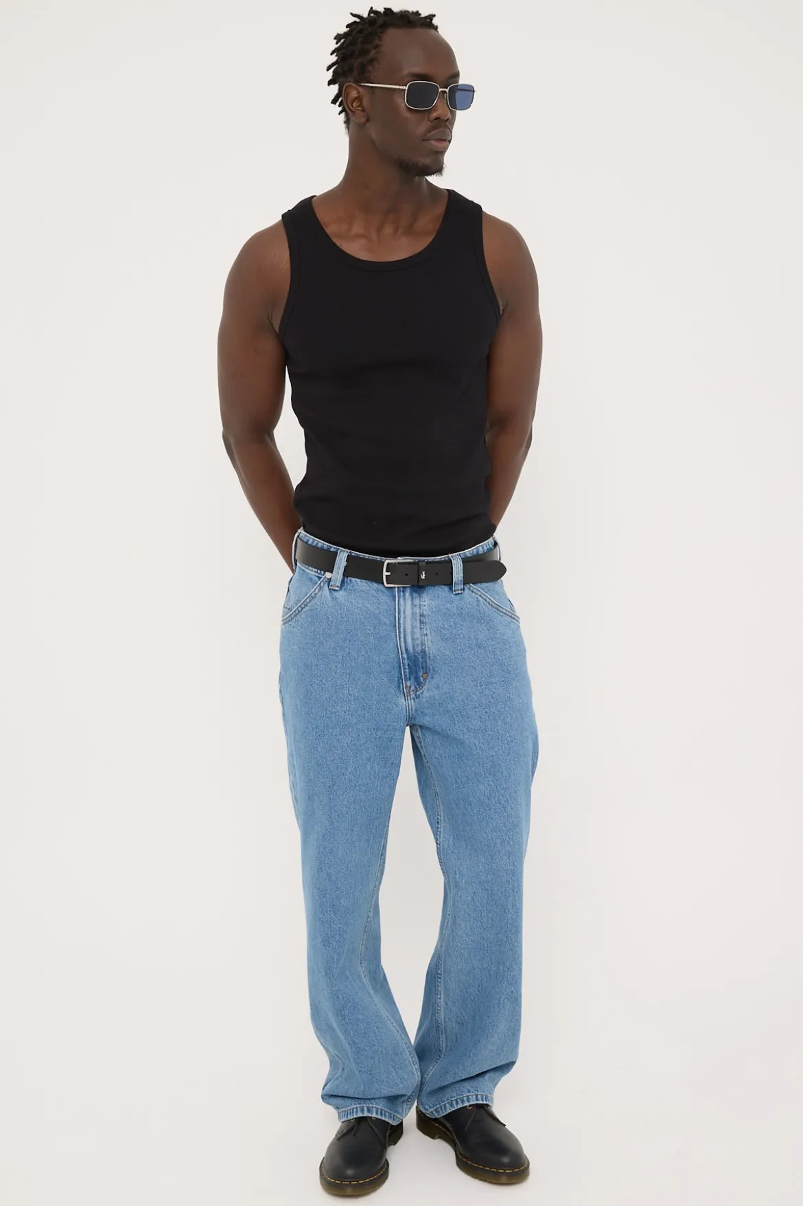 A5 Davis Flame Baggy Jean Bleached Vintage Indigo