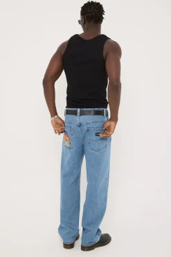 A5 Davis Flame Baggy Jean Bleached Vintage Indigo