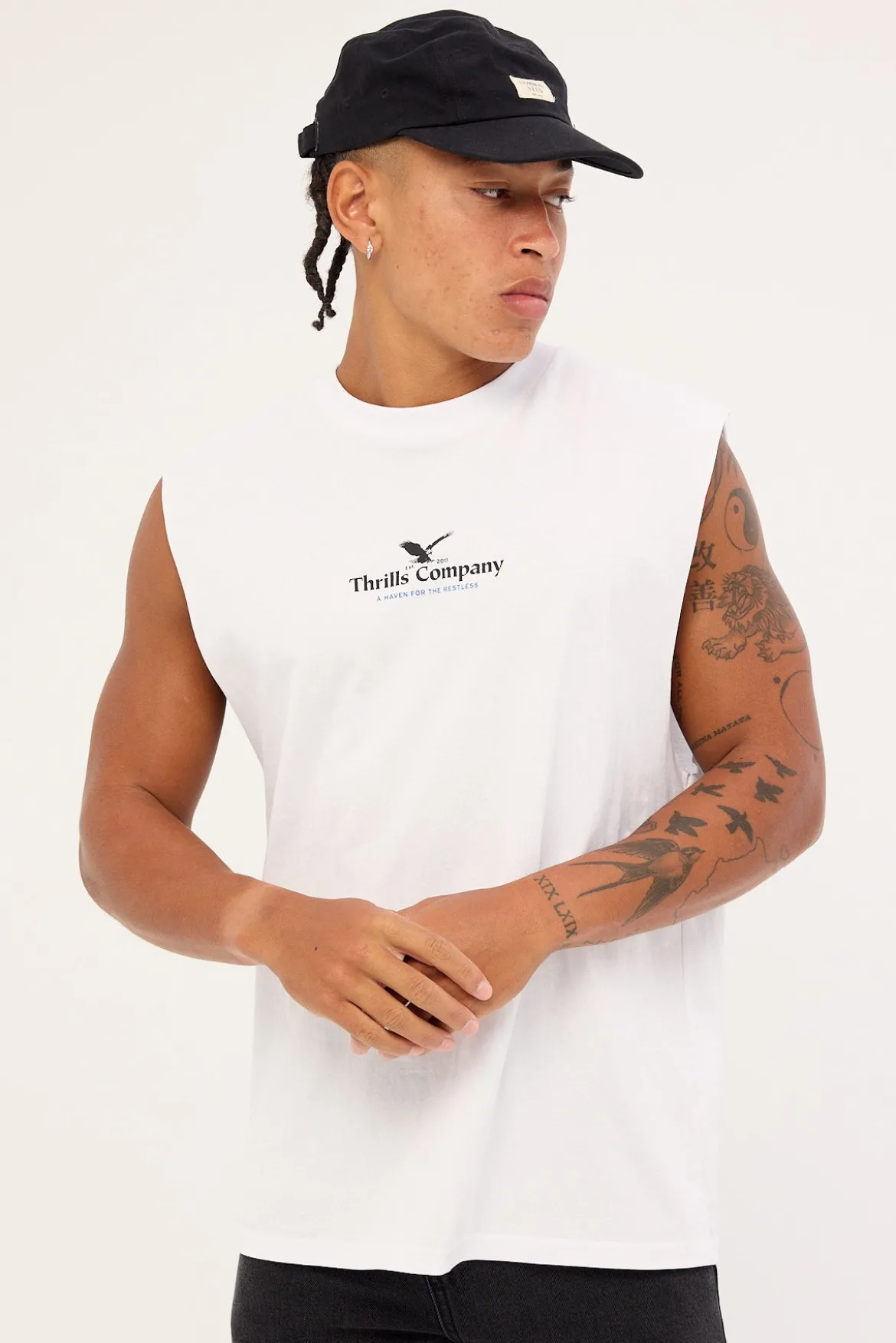 A Haven For The Restless Merch Fit Muscle Tee Merch White