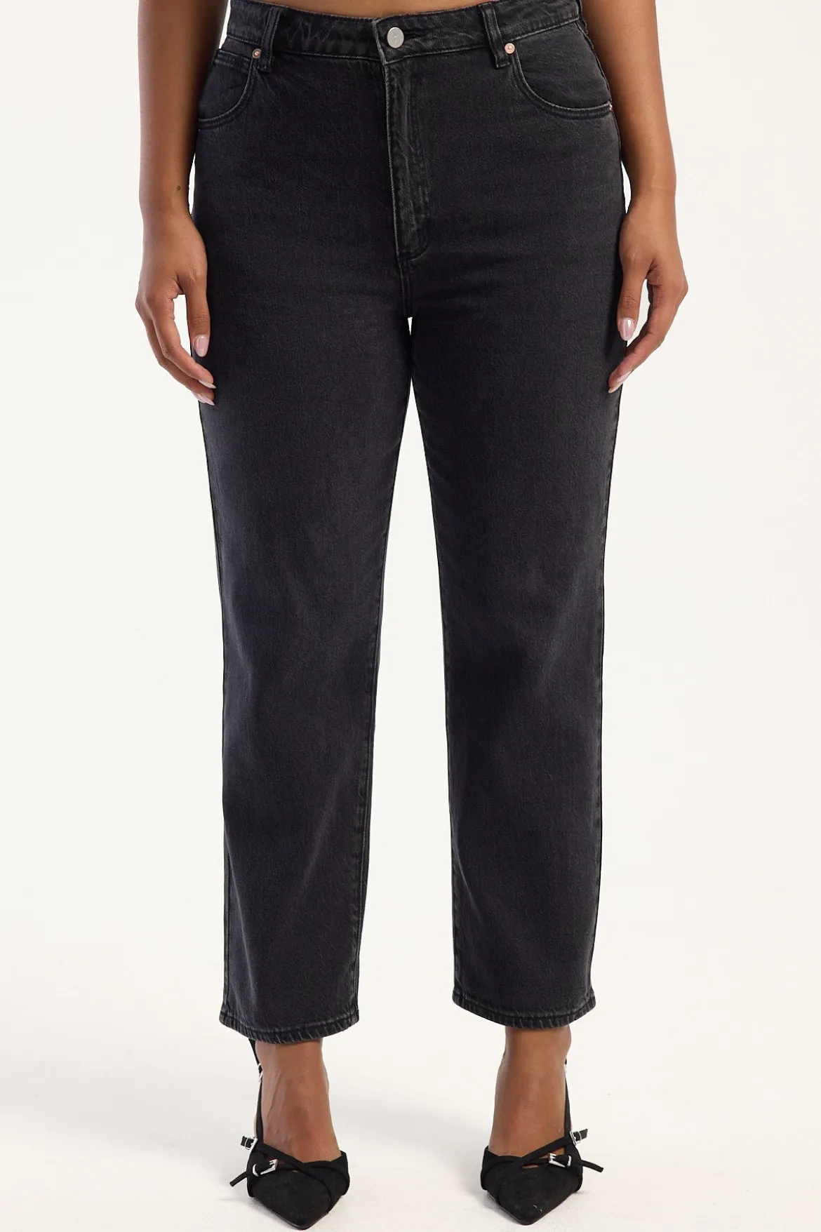 A Venice High Waisted Straight Jean Charo Black
