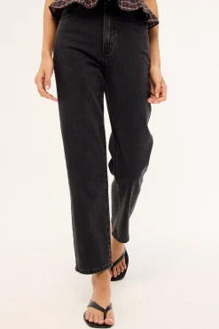 A Venice High Waisted Straight Jean Charo Black