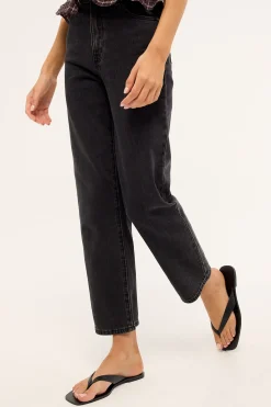 A Venice High Waisted Straight Jean Charo Black