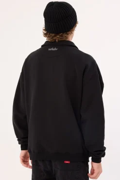 Accent Panel 1/4 Zip Sweat Black/Grey