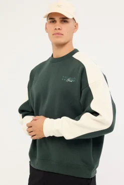 Activate Panel Crew Sweater Dark Green