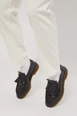 Adrian Tassel Loafer Black/Yellow Stitch