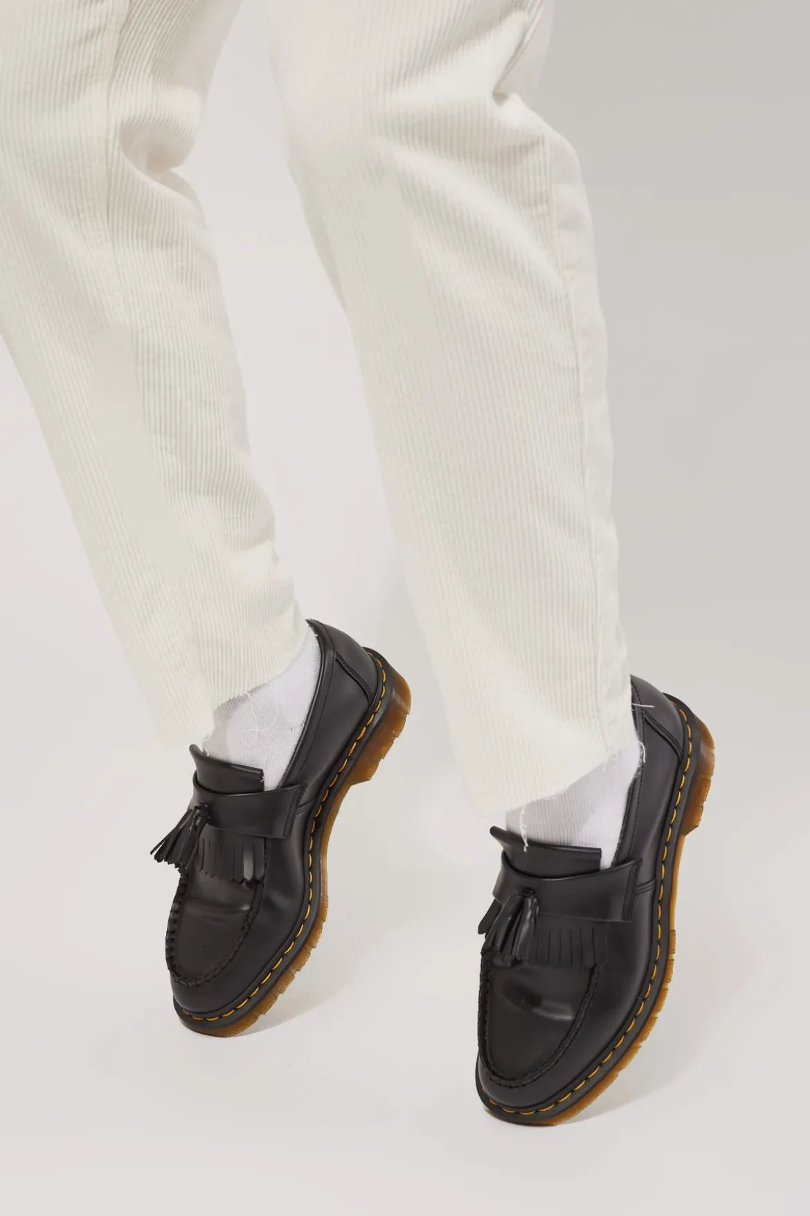 Adrian Tassel Loafer Black/Yellow Stitch