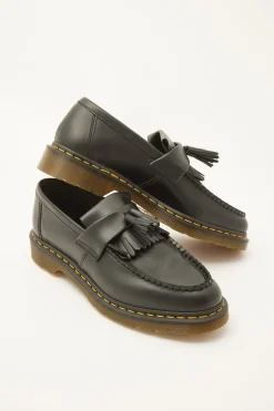 Adrian Tassel Loafer Black/Yellow Stitch