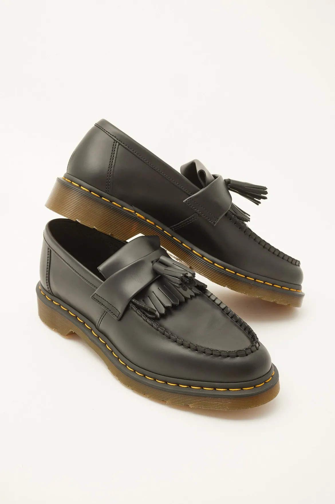 Adrian Tassel Loafer Black/Yellow Stitch