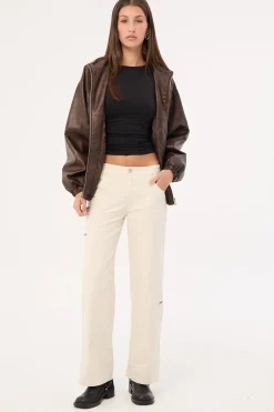 Aesha Low Rise Cargo Pant Stone