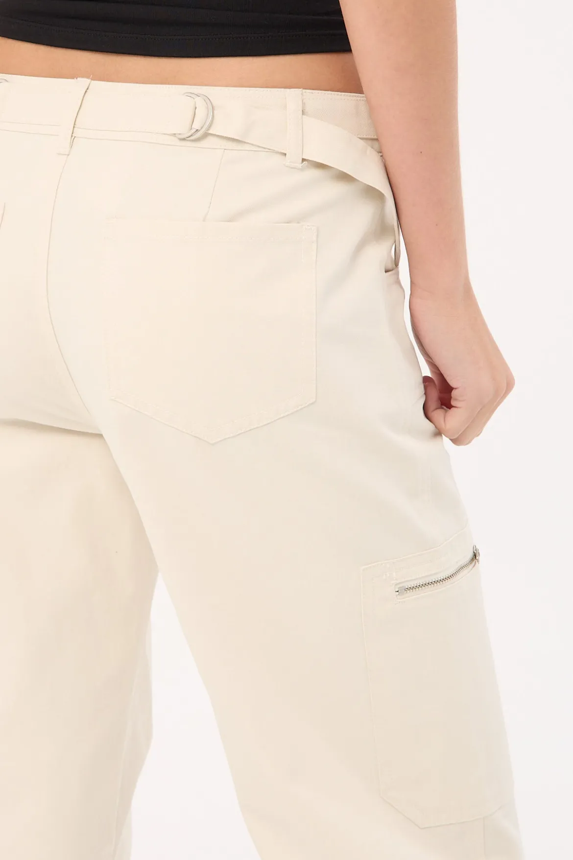 Aesha Low Rise Cargo Pant Stone