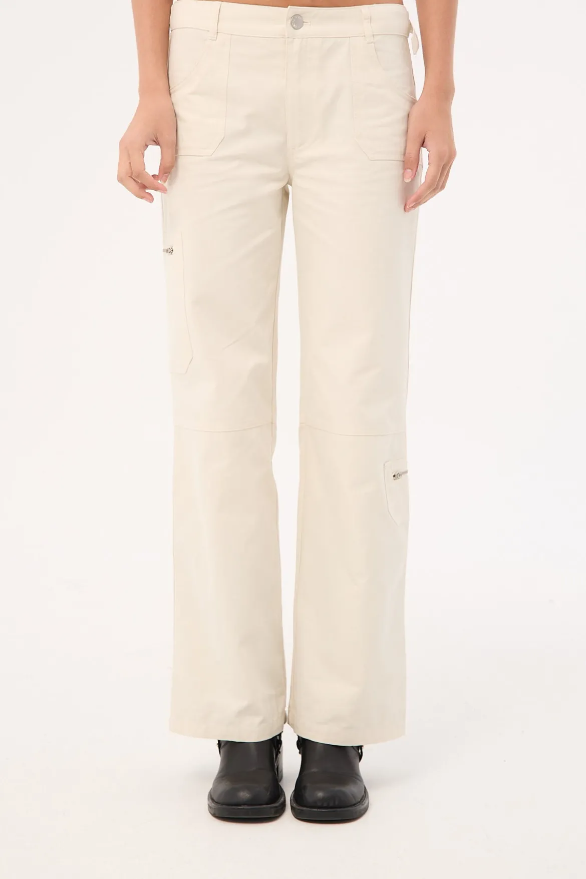 Aesha Low Rise Cargo Pant Stone