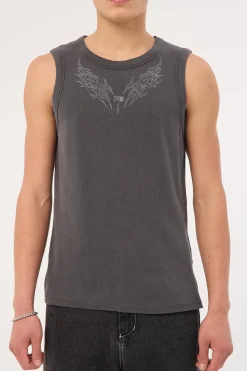 Aethera Bound Singlet Tank Washed Black