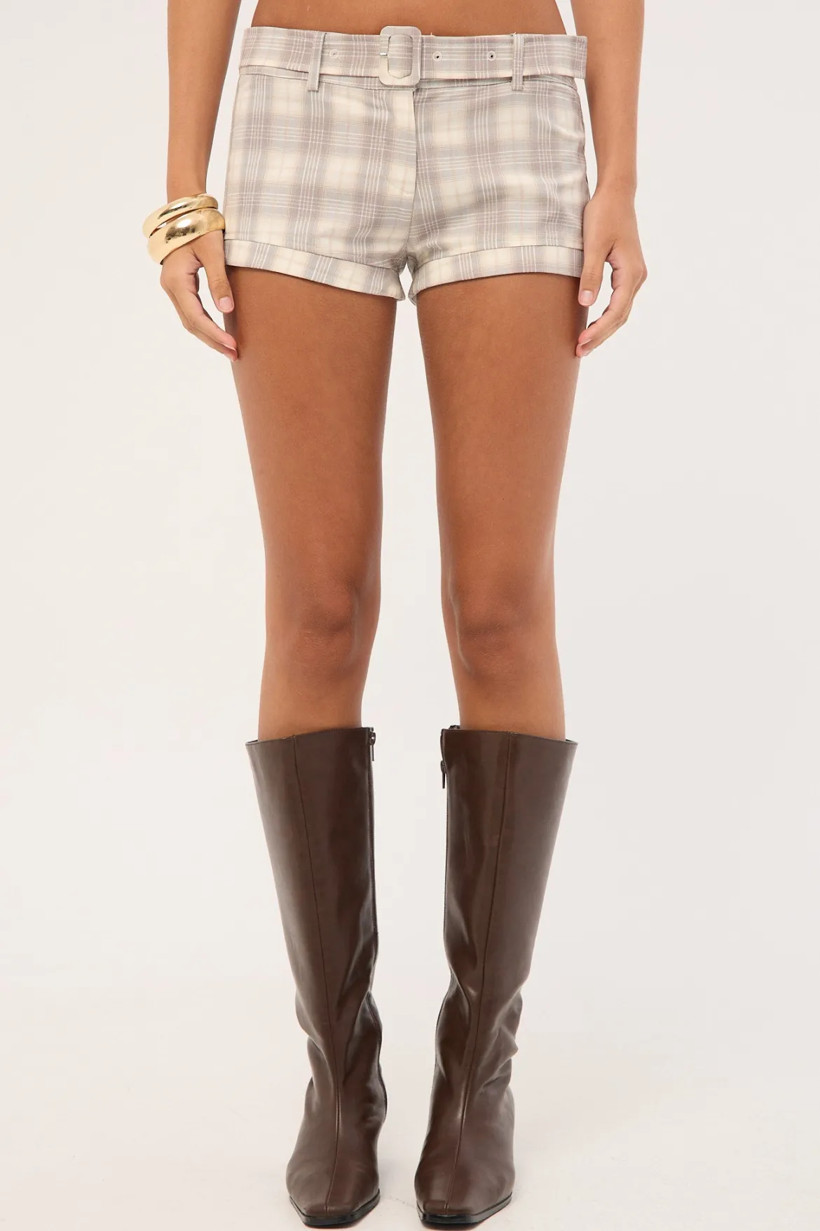 Afterglow Mini Short Smoke Plaid