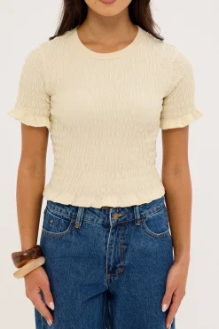 Against All Odds Shirred Tee Butter Cream