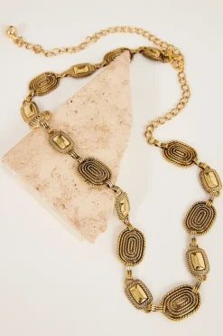Agate Caves Metal Chain Belt Gold