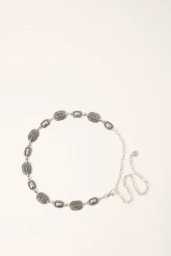 Agate Caves Metal Chain Belt Silver