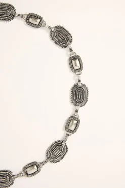 Agate Caves Metal Chain Belt Silver