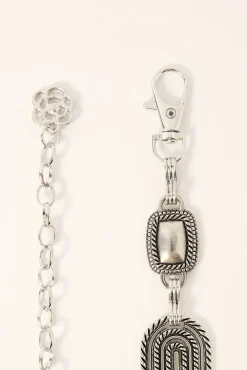 Agate Caves Metal Chain Belt Silver
