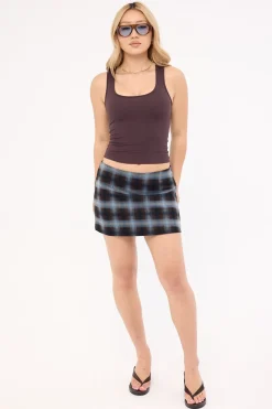 Aguna Skirt Blue Brown Check