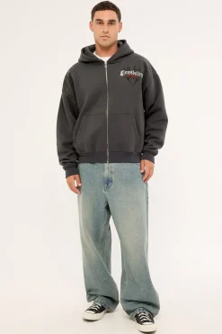 Akuma Urban Zip Through Hoodie Asphalt