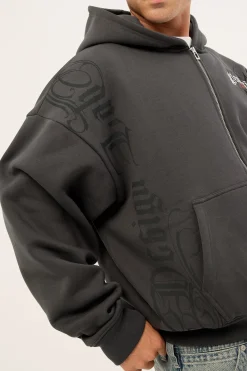 Akuma Urban Zip Through Hoodie Asphalt